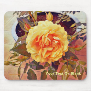 Farbenfrohe Gelbe Rose Mousepad