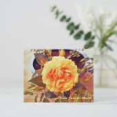Farbenfrohe Gelbe Rose Postkarte (Stehend Vorderseite)