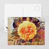 Farbenfrohe Gelbe Rose Postkarte (Vorne/Hinten)