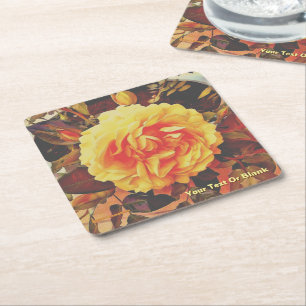 Farbenfrohe Gelbe Rose Rechteckiger Pappuntersetzer