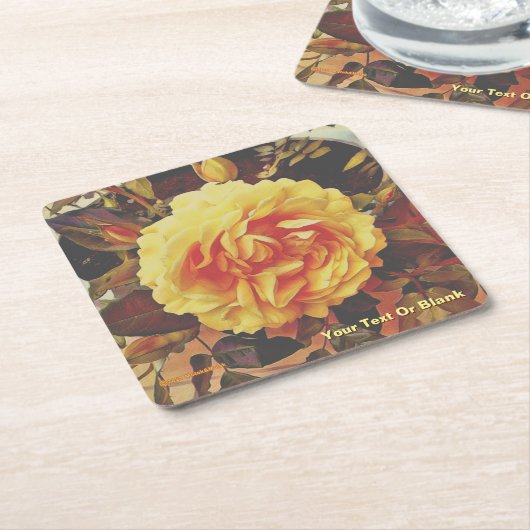 Farbenfrohe Gelbe Rose Rechteckiger Pappuntersetzer (angewinkelt)
