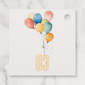 Farbenfrohe gelbe Rot-Grün-Balloons Kindergeburtst Geschenkanhänger (Rückseite)