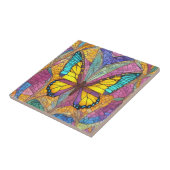 Farbenfrohe Gelbe Schmetterling Schönes Mosaik Fliese (Seite)