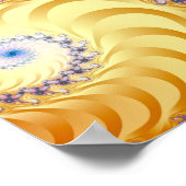 Farbenfrohe gelbe Spiralen Mandelbrot Poster (Ecke)