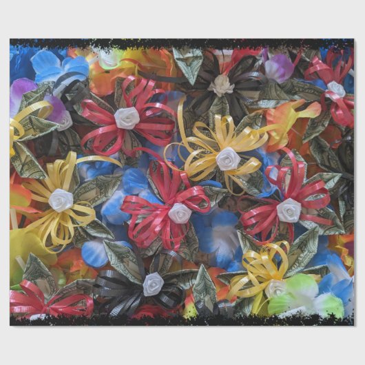 Farbenfrohe Geldlei Design Geschenkpapier (Flach)