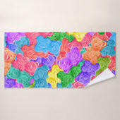 Farbenfrohe Geleebären, gummige Bonbons. Seamles Badehandtuch (Badehandtuch)