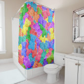 Farbenfrohe Geleebären, gummige Bonbons. Seamles Duschvorhang (Beispiel)