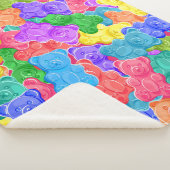 Farbenfrohe Geleebären, gummige Bonbons. Seamles Sherpadecke (3/4)