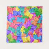 Farbenfrohe Geleebären, gummige Bonbons. Seamles Wandteppich (Vorderseite (Horizontal))