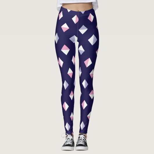 Farbenfrohe Gem Nahtloses Muster Leggings (Vorderseite)