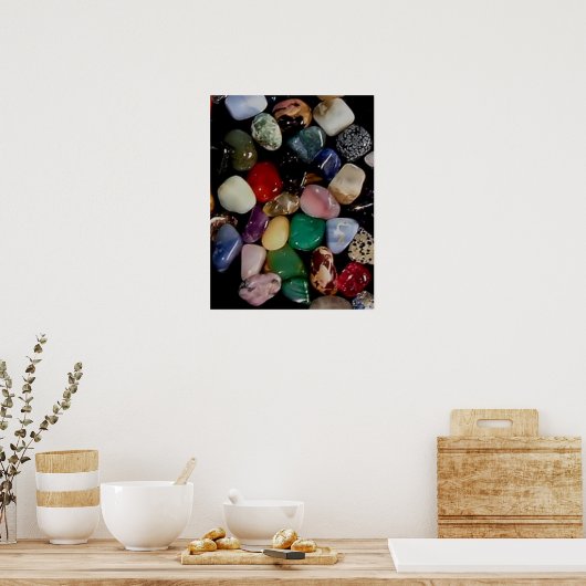 Farbenfrohe Gem Stones Poster (Küche)