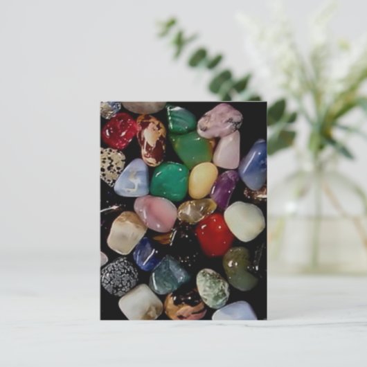 Farbenfrohe Gem Stones Postkarte (Stehend Vorderseite)