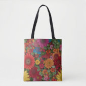 Farbenfrohe gemischte Blumen Tasche (Vorderseite)
