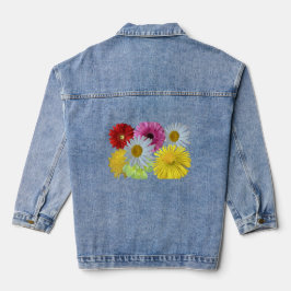 Farbenfrohe gemischte Blumenstrauß-Denimjacke Jeansjacke