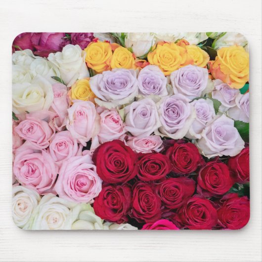 Farbenfrohe gemischte Rosen Mousepad (Vorne)
