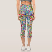Farbenfrohe Gemstone Crystal Cluster Strings Capri Leggings (Rückseite)