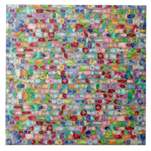 Farbenfrohe Gemstone Crystal Cluster Strings Fliese