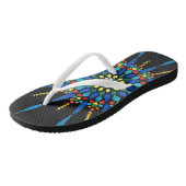 Farbenfrohe Gemstone-Mosaike Flipflops Badesandalen (Schrägansicht)