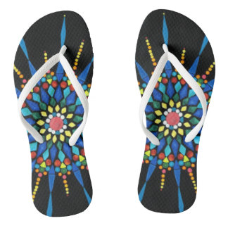 Farbenfrohe Gemstone-Mosaike Flipflops Badesandalen