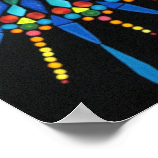 Farbenfrohe Gemstone-Mosaikmaler Poster (Ecke)