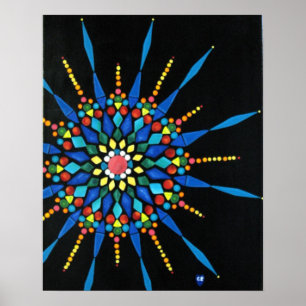 Farbenfrohe Gemstone-Mosaikmaler Poster
