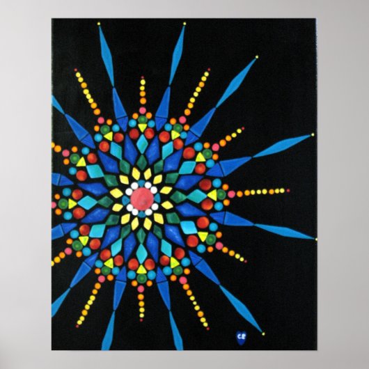 Farbenfrohe Gemstone-Mosaikmaler Poster (Vorne)