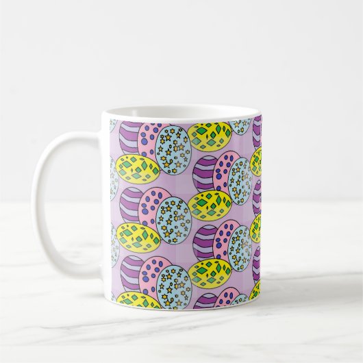 Farbenfrohe Gemusterte Eier Ostern Kaffeetasse (Links)