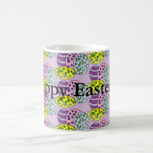 Farbenfrohe Gemusterte Eier Ostern Kaffeetasse (Mittel)
