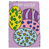 Farbenfrohe Gemusterte Eier Ostern Mittlere Geschenktüte (Rückseite)