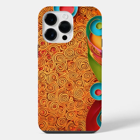 Farbenfrohe Gemusterte Eleganz iPhone Hülle (Rückseite)
