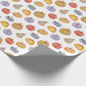 Farbenfrohe Gemusterte Pumpkins Geschenkpapier (Ecke)