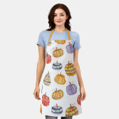 Farbenfrohe Gemusterte Pumpkins Schürze (Getragen)