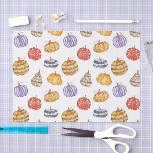 Farbenfrohe Gemusterte Pumpkins Seidenpapier (Handwerk)