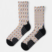 Farbenfrohe gemusterte Socken mit geometrischen De (Links)