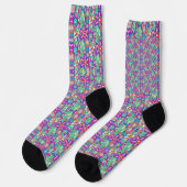 Farbenfrohe gemusterte Socken mit lebendigen geome (Linkes Detail)