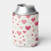 Farbenfrohe gemusterte Valentinstag Herz Cooler Dosenkühler (Kanne Vorderseite)