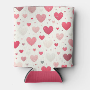 Farbenfrohe gemusterte Valentinstag Herz Cooler Dosenkühler