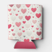Farbenfrohe gemusterte Valentinstag Herz Cooler Dosenkühler (Rückseite)