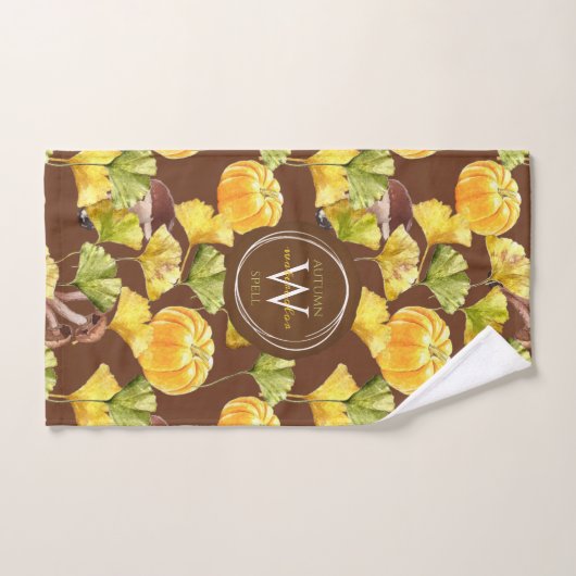 Farbenfrohe, gemütliche Herbst-Aquarellmuster-Mono Badhandtuch Set (Handtuch)