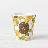 Farbenfrohe, gemütliche Herbst-Aquarellmuster-Mono Milchtasse (Vorderseite)