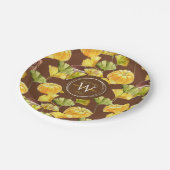 Farbenfrohe, gemütliche Herbst-Aquarellmuster-Mono Pappteller (Schrägansicht)