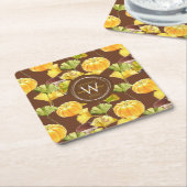 Farbenfrohe, gemütliche Herbst-Aquarellmuster-Mono Rechteckiger Pappuntersetzer (angewinkelt)