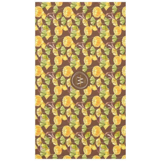 Farbenfrohe, gemütliche Herbst-Aquarellmuster-Mono Tischdecke (Vorderseite)