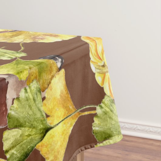 Farbenfrohe, gemütliche Herbst-Aquarellmuster-Mono Tischdecke (Beispiel)