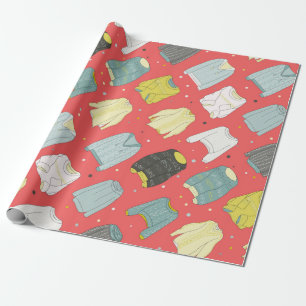 Farbenfrohe, gemütliche Pullover, warmer Herbstwin Geschenkpapier