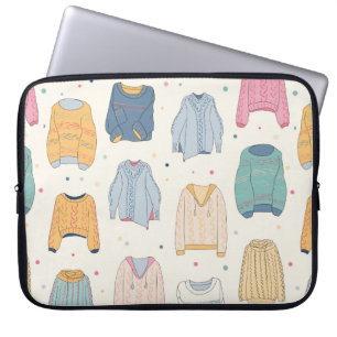 Farbenfrohe, gemütliche Pullover, warmer Herbstwin Laptopschutzhülle