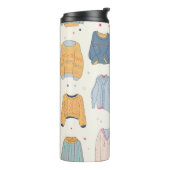 Farbenfrohe, gemütliche Pullover, warmer Herbstwin Thermosbecher (Nach links gedreht)