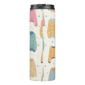 Farbenfrohe, gemütliche Pullover, warmer Herbstwin Thermosbecher (Rückseite)