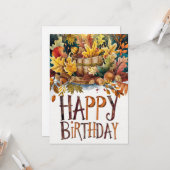 Farbenfrohe, gemütliche Wish Herbst Frohsinn Gebur Karte (Vorderseite/Rückseite Beispiel)