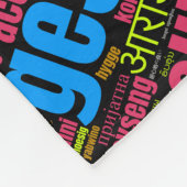 Farbenfrohe gemütliche Word Cloud in vielen Sprach Fleecedecke (Ecke)